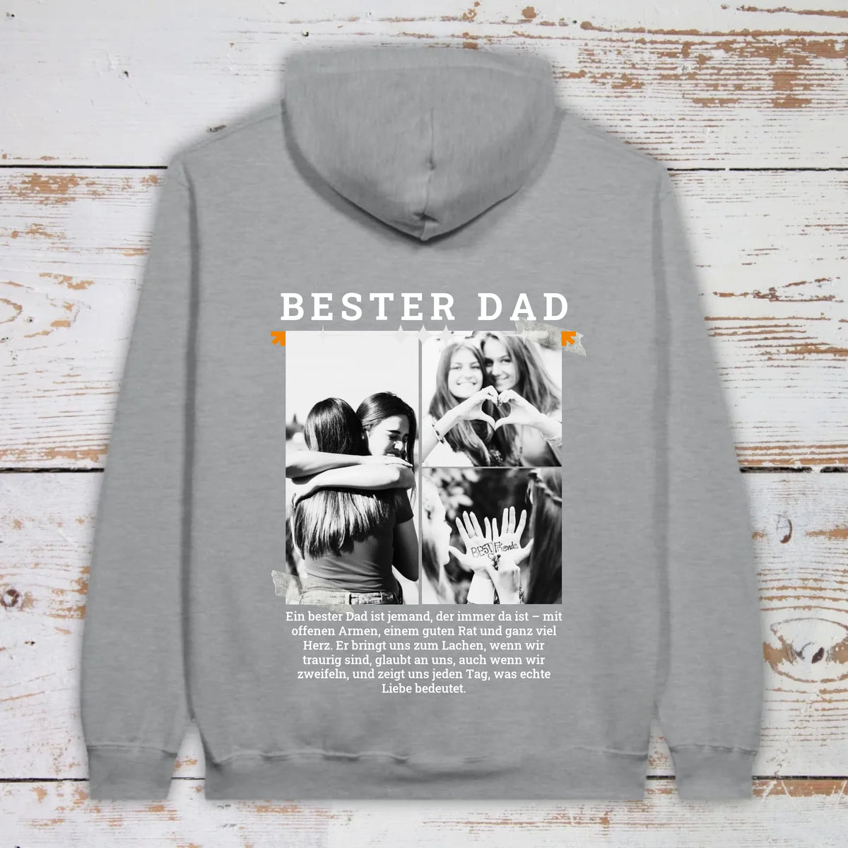 BESTER DAD Hoodie mit bis zu 3 Fotos - individueller Hoodie | Personalize Palace