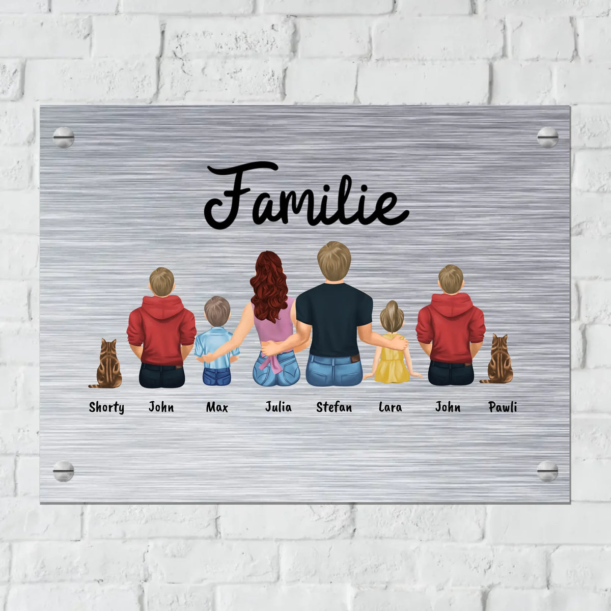 Personalisiertes Schild: Allein mit Kind und Haustier - Individuelles Familienschild | Personalize Palace