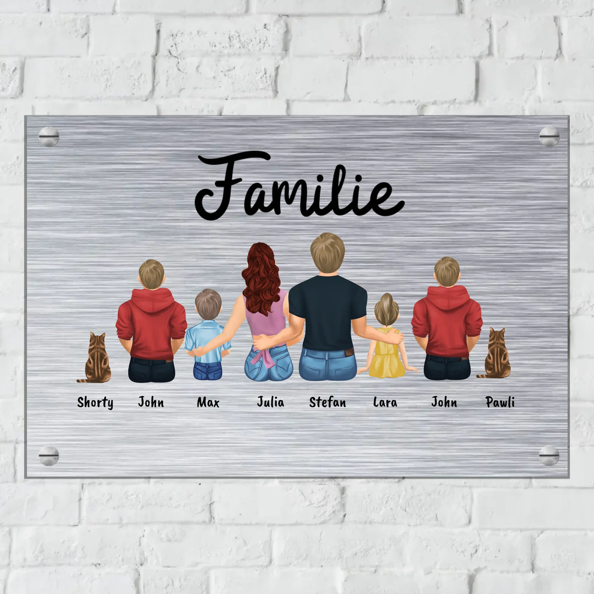 Personalisiertes Schild: Allein mit Kind und Haustier - Individuelles Familienschild | Personalize Palace