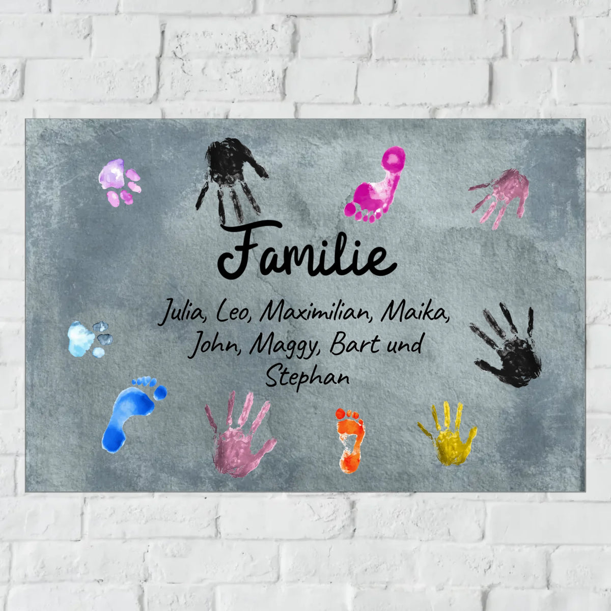 Personalisiertes Schild: Allein mit Kind und Haustier - Individuelles Familienschild | Personalize Palace