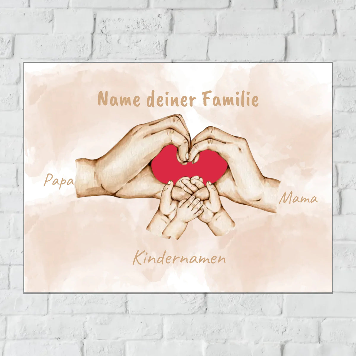 Personalisiertes Schild: Die Hände der Familie - Individuelles Türschild | Personalize Palace