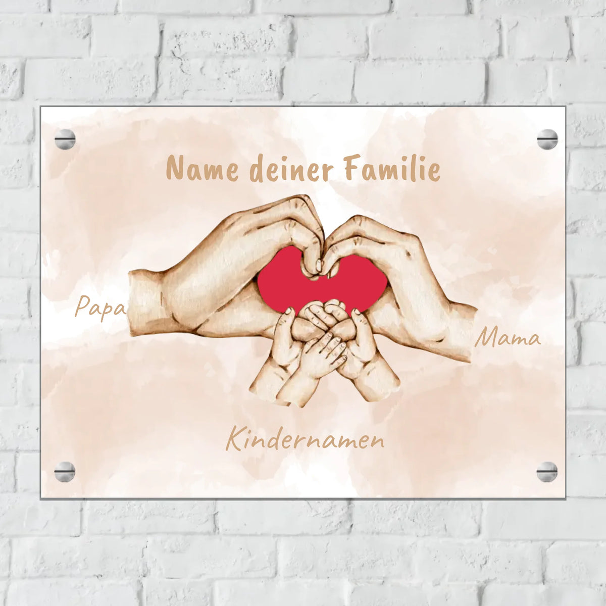Personalisiertes Schild: Die Hände der Familie - Individuelles Türschild | Personalize Palace