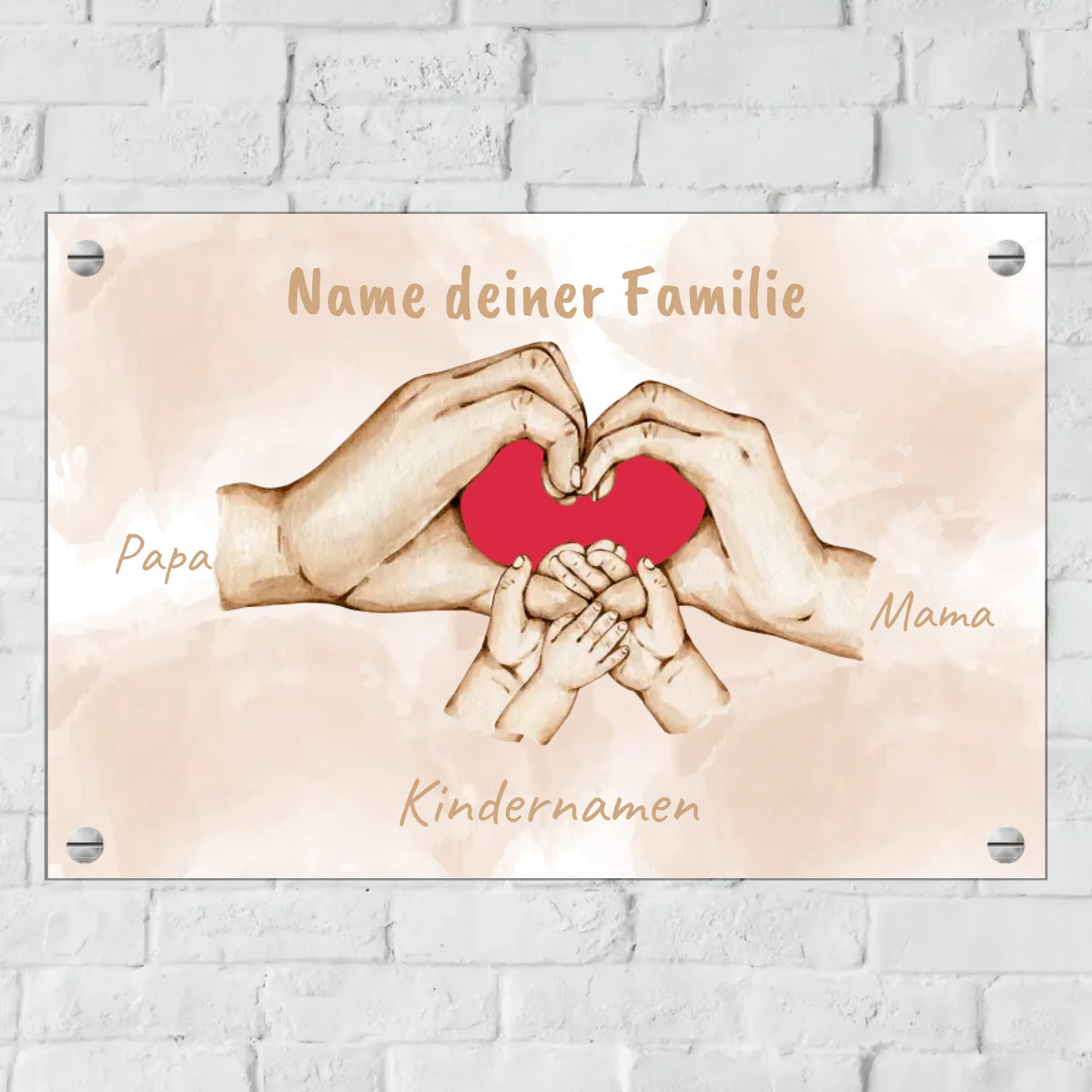 Personalisiertes Schild: Die Hände der Familie - Individuelles Türschild | Personalize Palace
