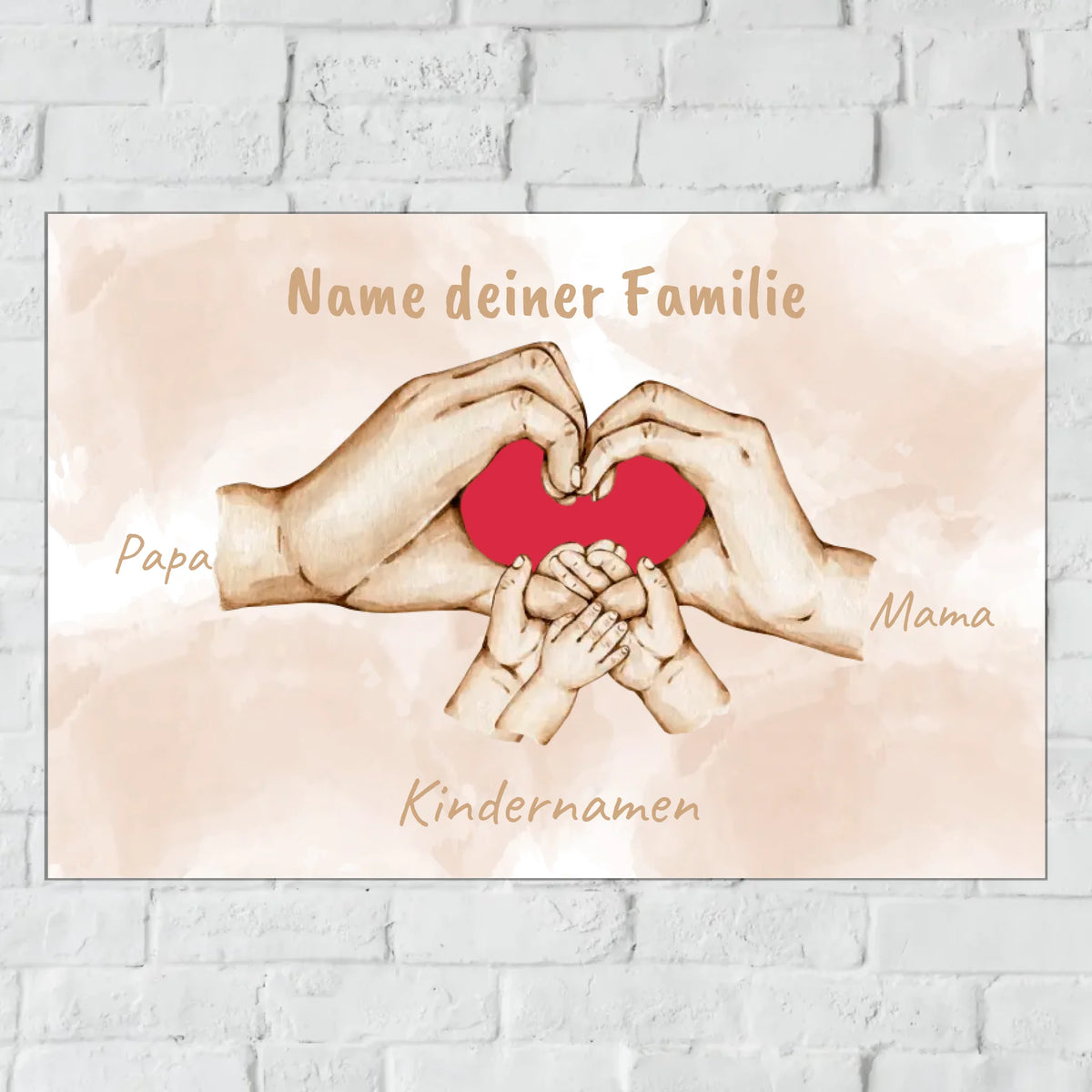 Personalisiertes Schild: Die Hände der Familie - Individuelles Türschild | Personalize Palace