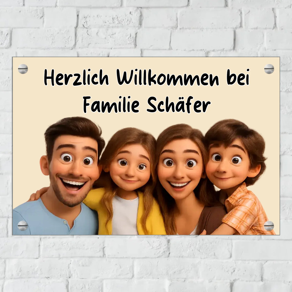 Personalisiertes Schild: dein Foto als Cartoon Zeichentrick - Individuelles Türschild | Personalize Palace