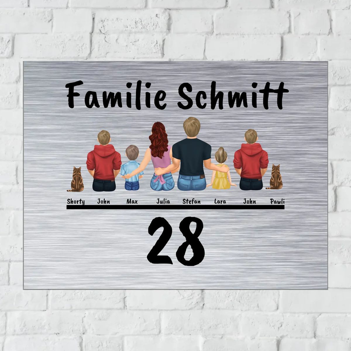 Personalisiertes Schild: Familie - Individuelles Türschild mit Hausnummer | Personalize Palace