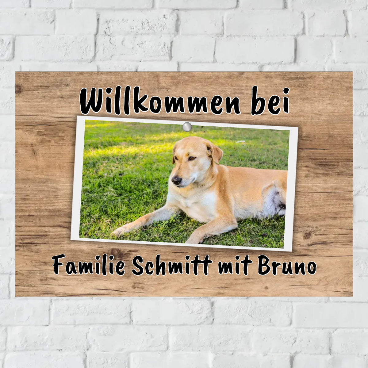 Personalisiertes Schild: Haustier Türschild für Haus und Garten mit eigenem Foto - Individuelles Türschild | Personalize Palace