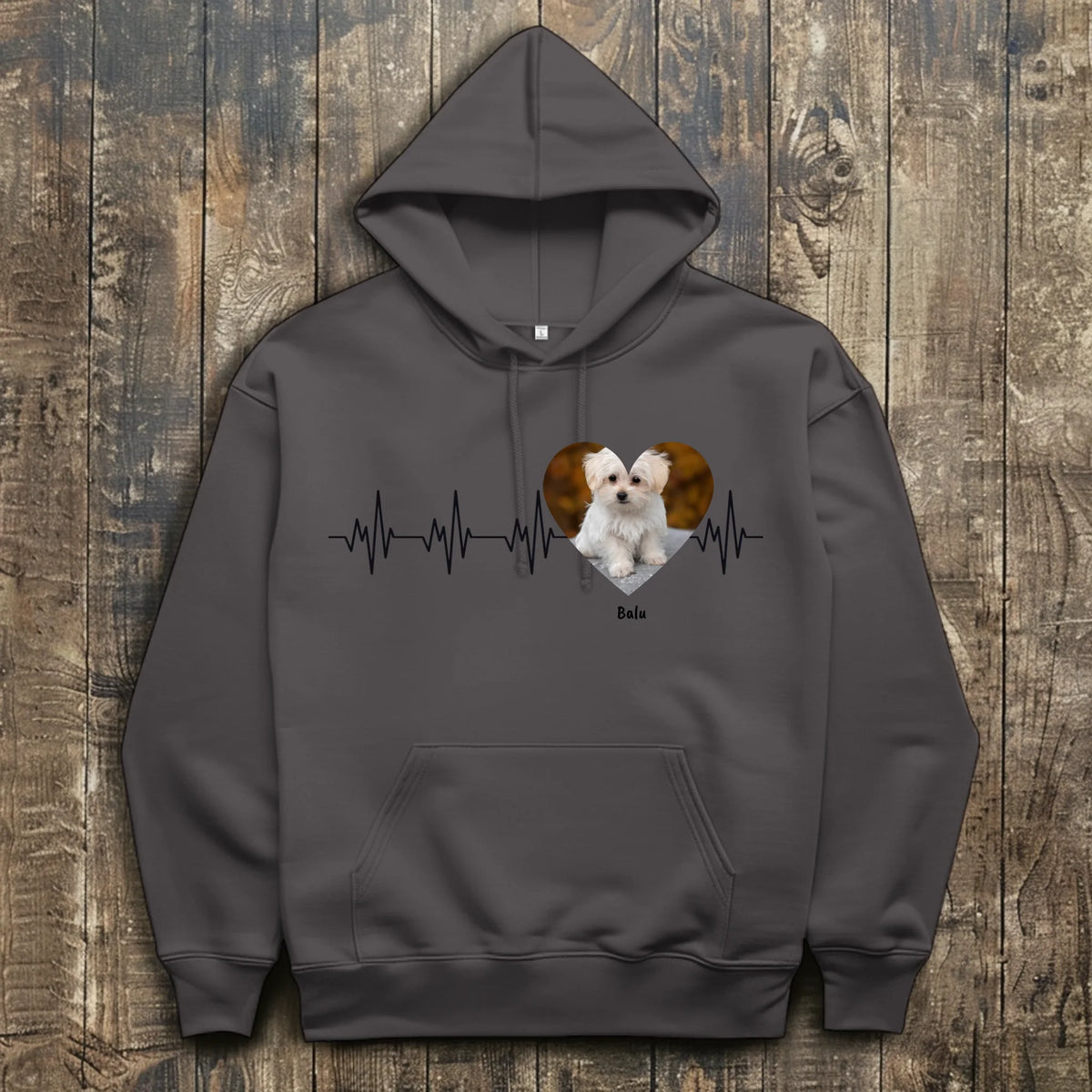 Herzschlag mit Foto - Individueller Hoodie | Personalize Palace