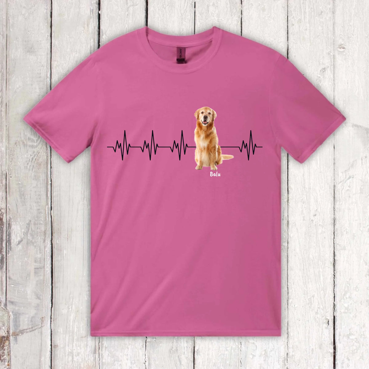 Herzschlag mit Foto - Individuelles T-Shirt (2) | Personalize Palace