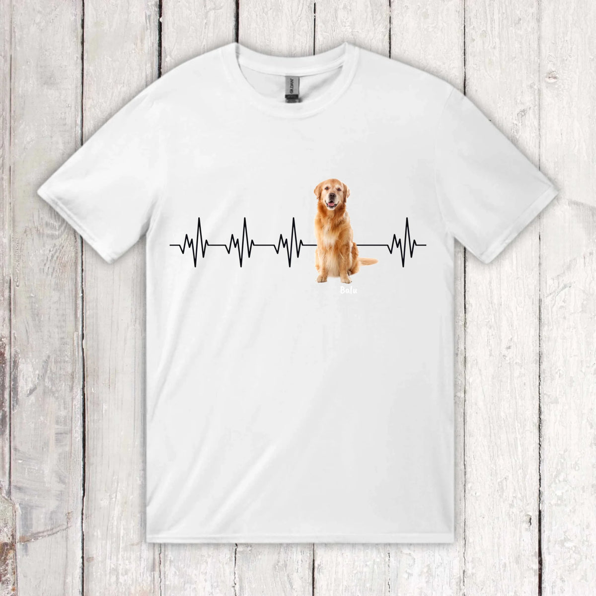 Herzschlag mit Foto - Individuelles T-Shirt (2) | Personalize Palace