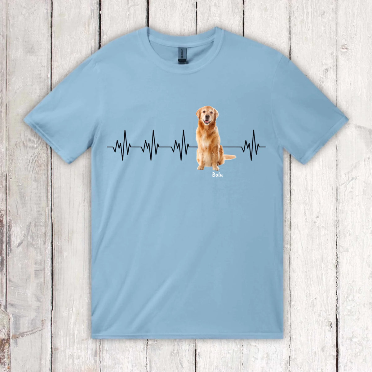 Herzschlag mit Foto - Individuelles T-Shirt (2) | Personalize Palace