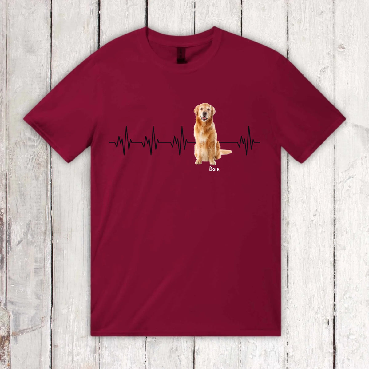 Herzschlag mit Foto - Individuelles T-Shirt (2) | Personalize Palace