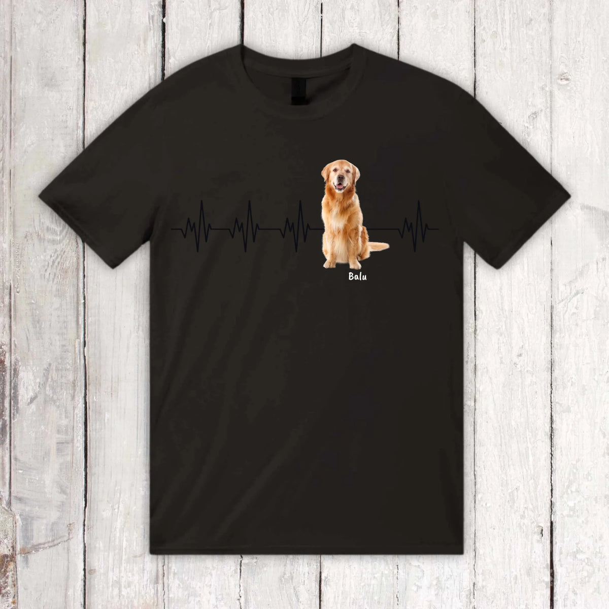 Herzschlag mit Foto - Individuelles T-Shirt (2) | Personalize Palace