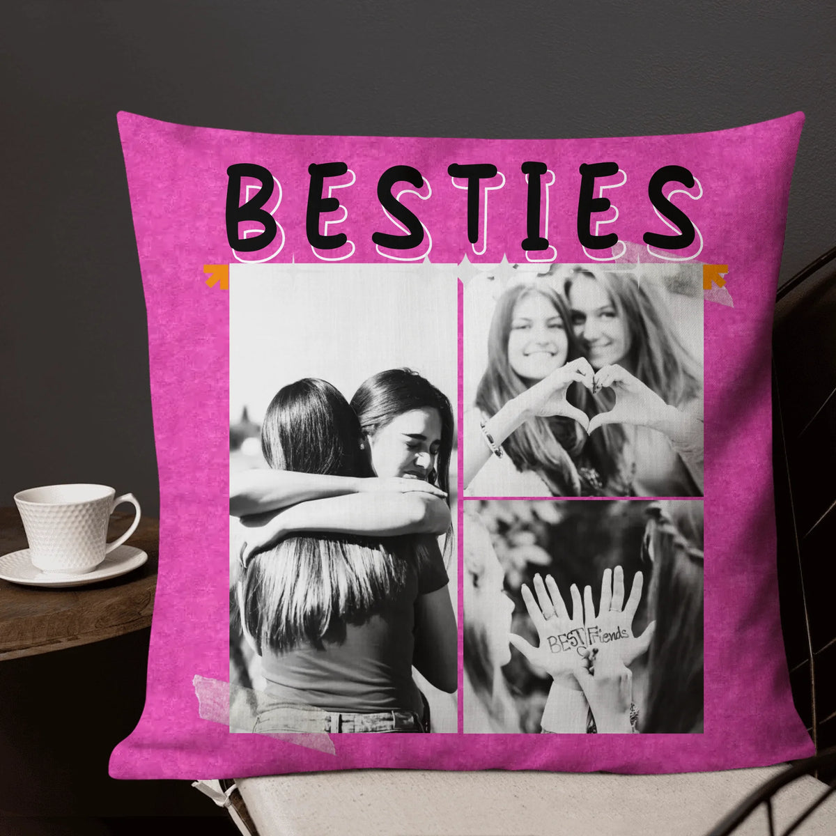 Personalisiertes Kissen: Bestie Fotokissen mit bis zu 3 Fotos - Individuelles Kissen | Personalize Palace