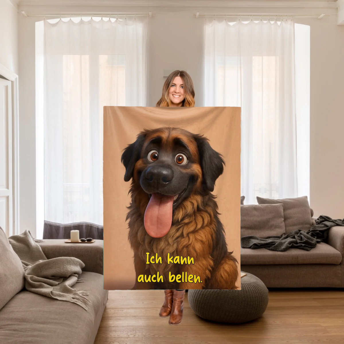Personalisierte Decke: Haustier Foto als Cartoon - Individuelle Decke | Personalize Palace