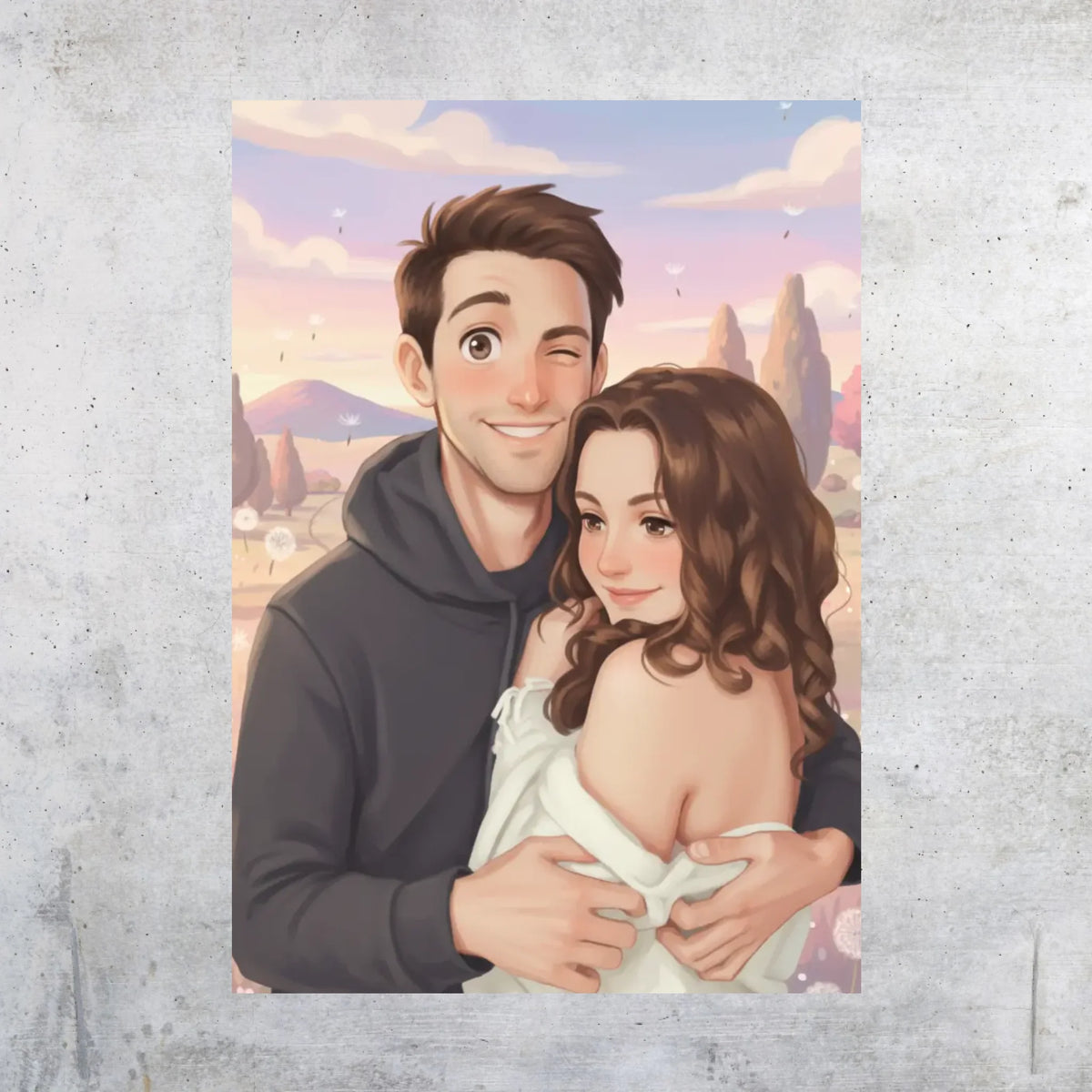 Anime Portrait Poster – Your picture in Ghibli style – personalized poster with frame