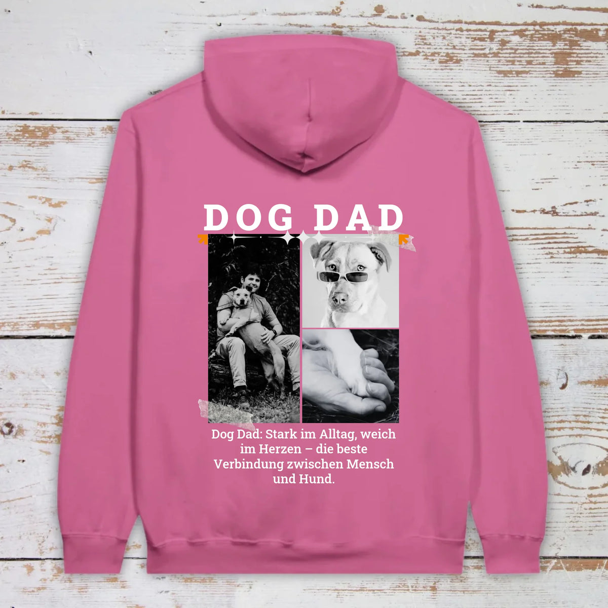 Dog Dad mit bis zu 3 Fotos - individueller Hoodie | Personalize Palace