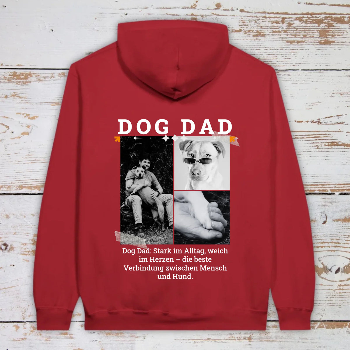 Dog Dad mit bis zu 3 Fotos - individueller Hoodie | Personalize Palace