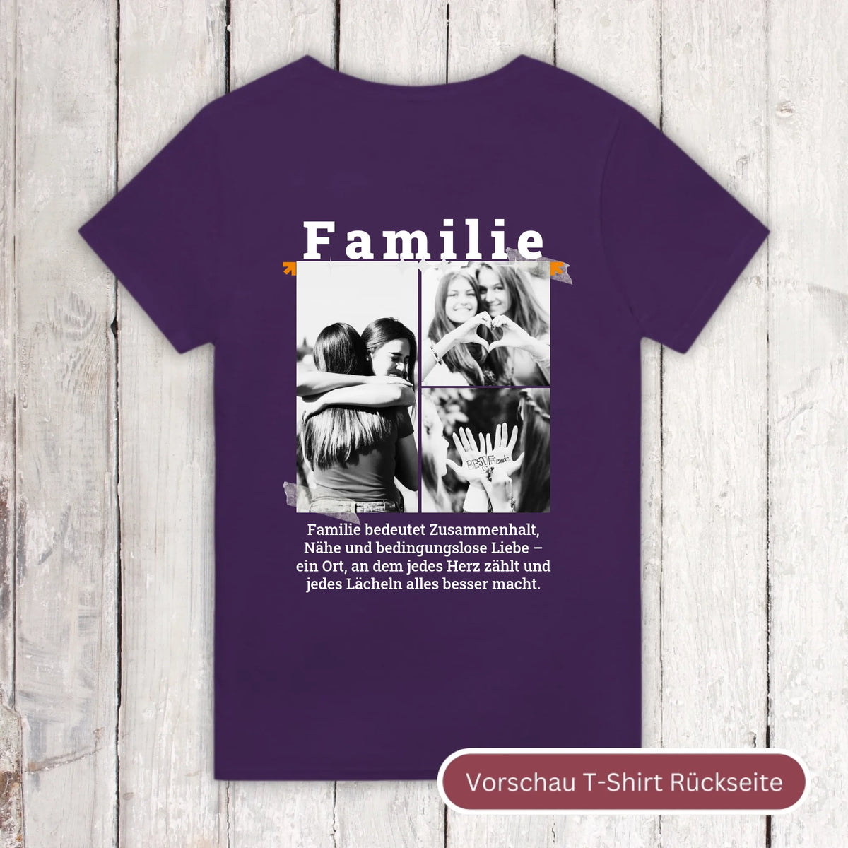 Shirt "Familie" mit bis zu 3 Fotos - individuelles T-Shirt | Personalize Palace