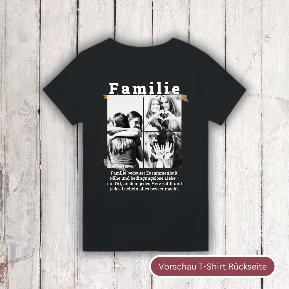 Shirt "Familie" mit bis zu 3 Fotos - individuelles T-Shirt | Personalize Palace