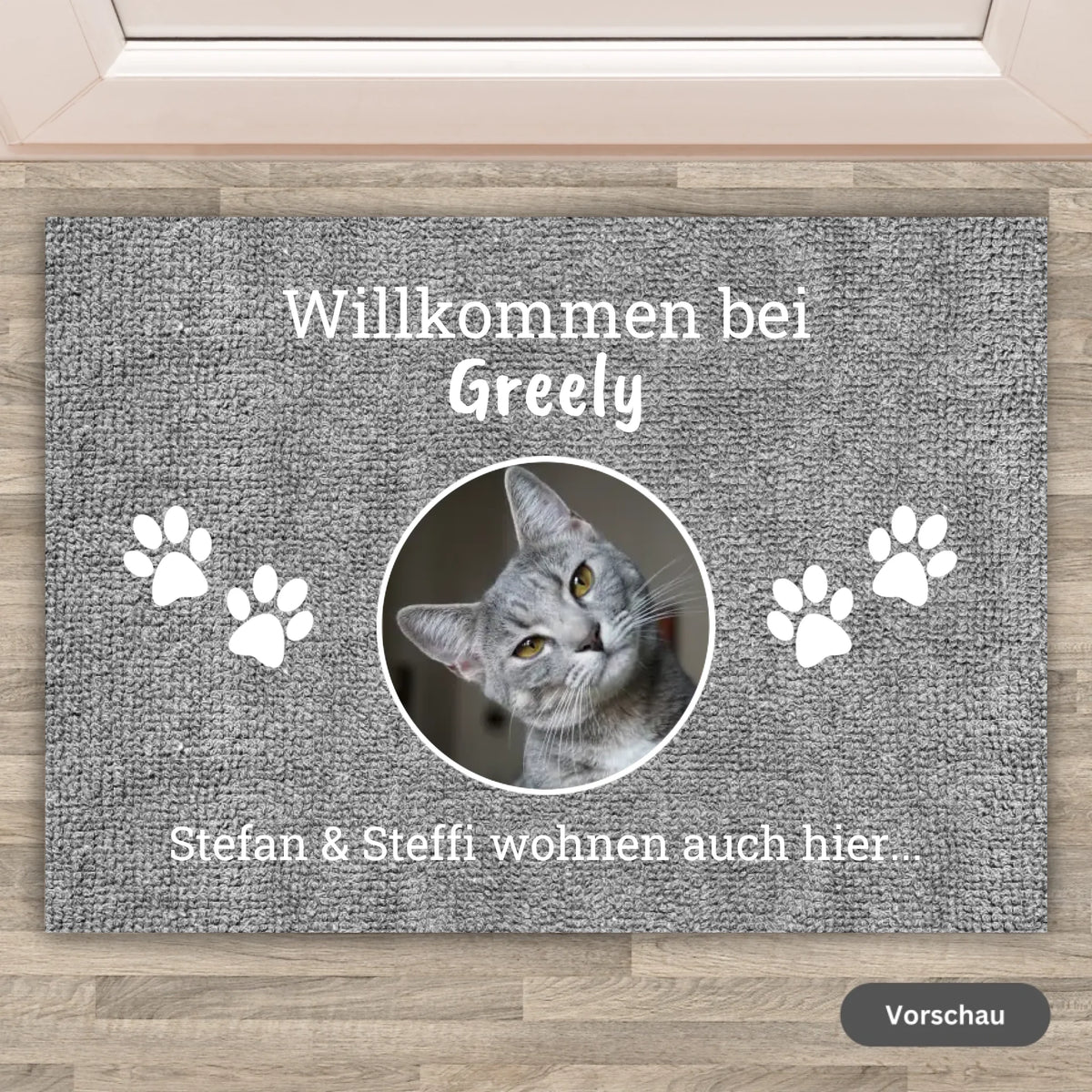 Personalisierte Fußmatte: HIER WOHNT - Individuelle Foto Haustier Fußmatte | Personalize Palace