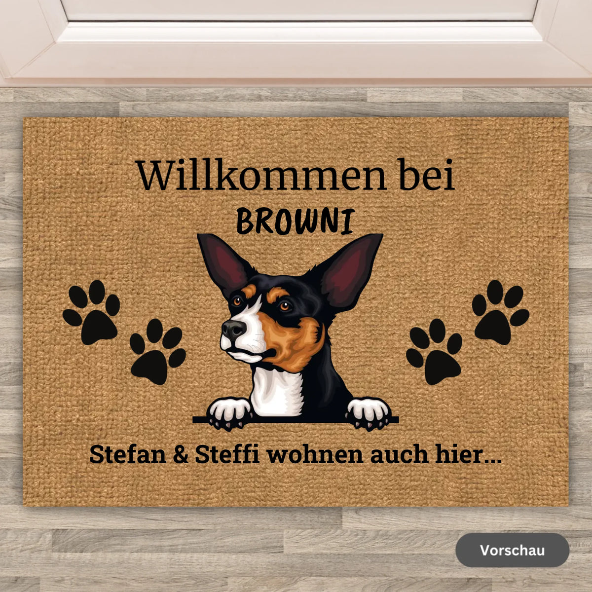 Personalisierte Fußmatte: Willkommen bei - individuelle Haustier Fußmatte | Personalize Palace