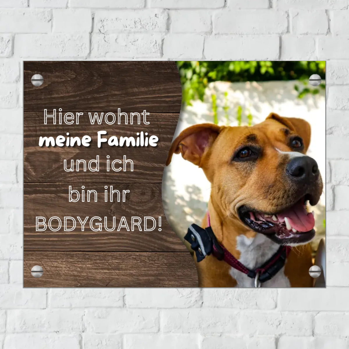 Personalisiertes Schild: Hunde Türschild für Haus und Garten mit eigenem Foto - Individuelles Türschild | Personalize Palace