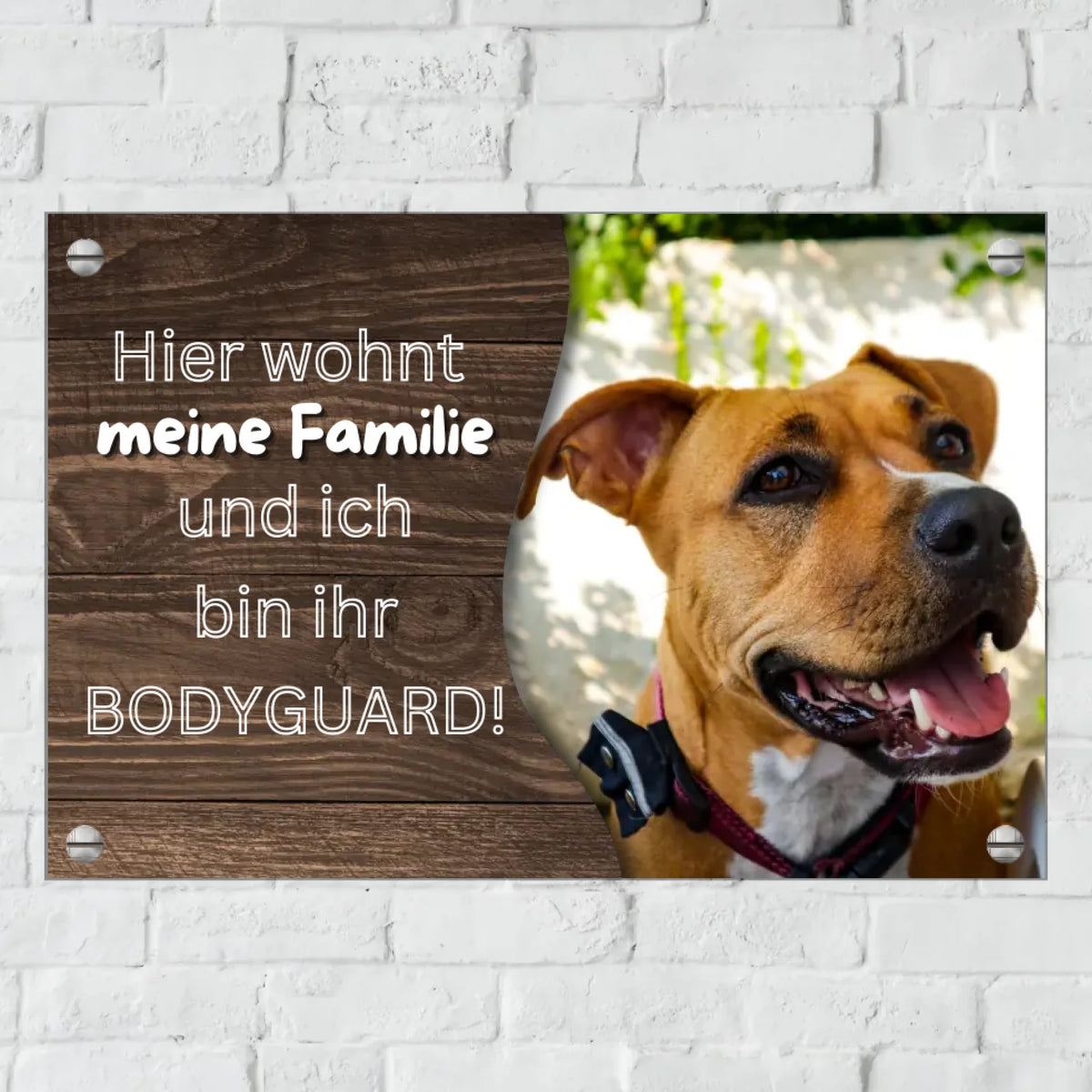 Personalisiertes Schild: Hunde Türschild für Haus und Garten mit eigenem Foto - Individuelles Türschild | Personalize Palace