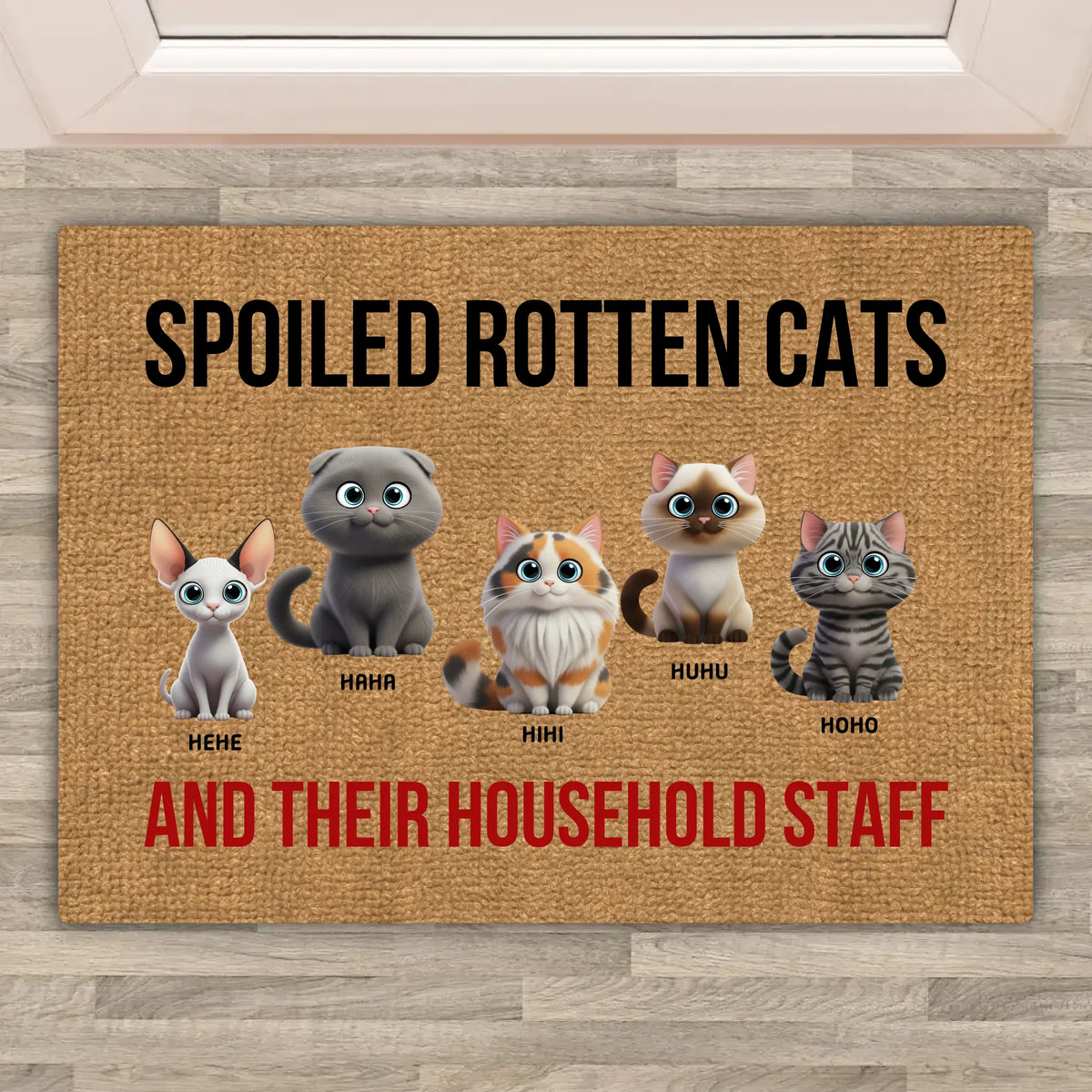 Personalisierte Fußmatte: SPOILED ROTTEN CATS - Individuelle Katzen Fußmatte | Personalize Palace