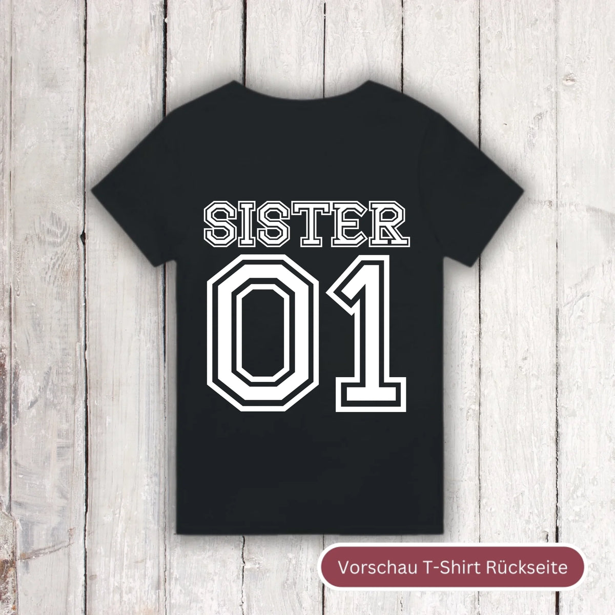 Team Sister mit Nummer - individueller Hoodie | Personalize Palace