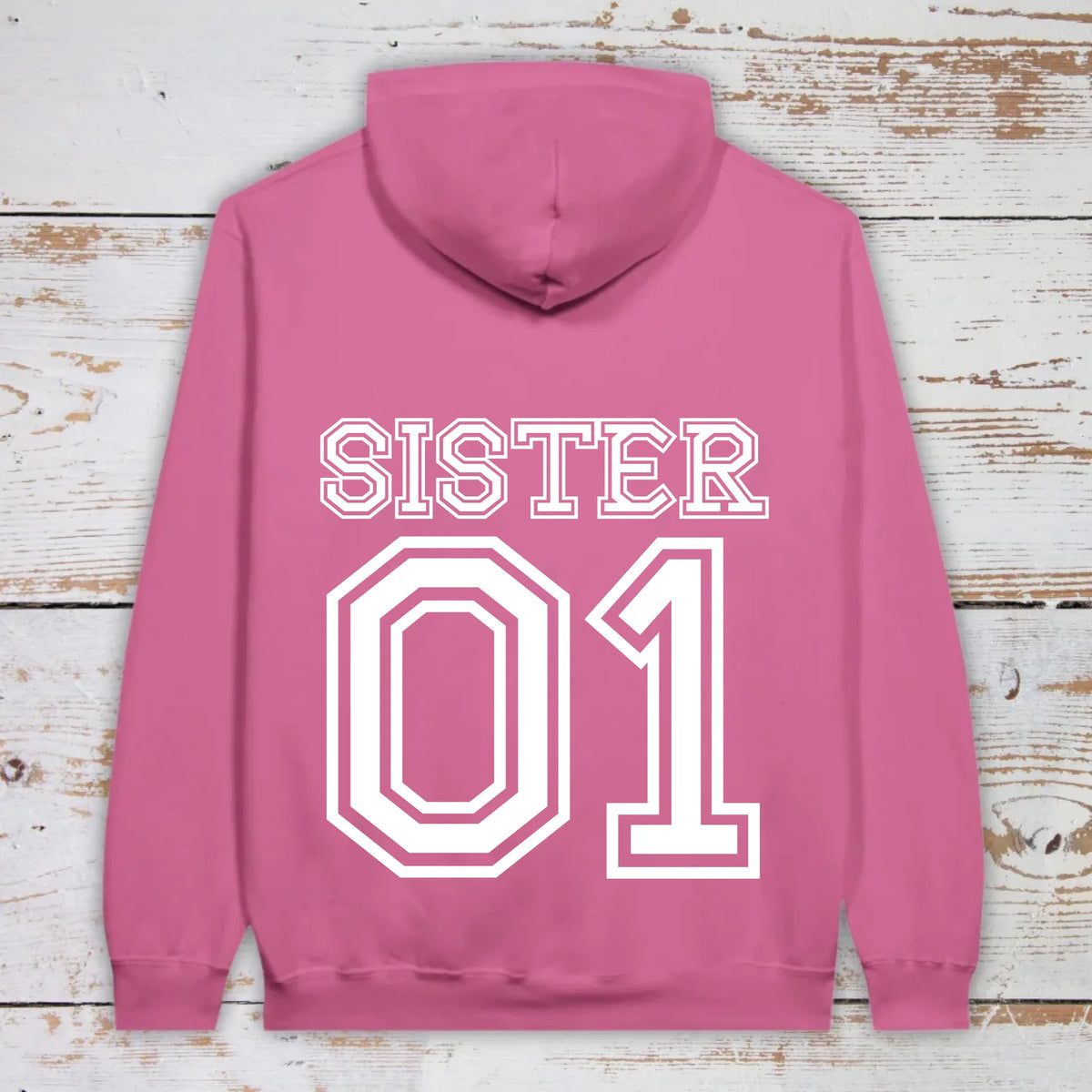 Team Sister mit Nummer - individueller Hoodie | Personalize Palace