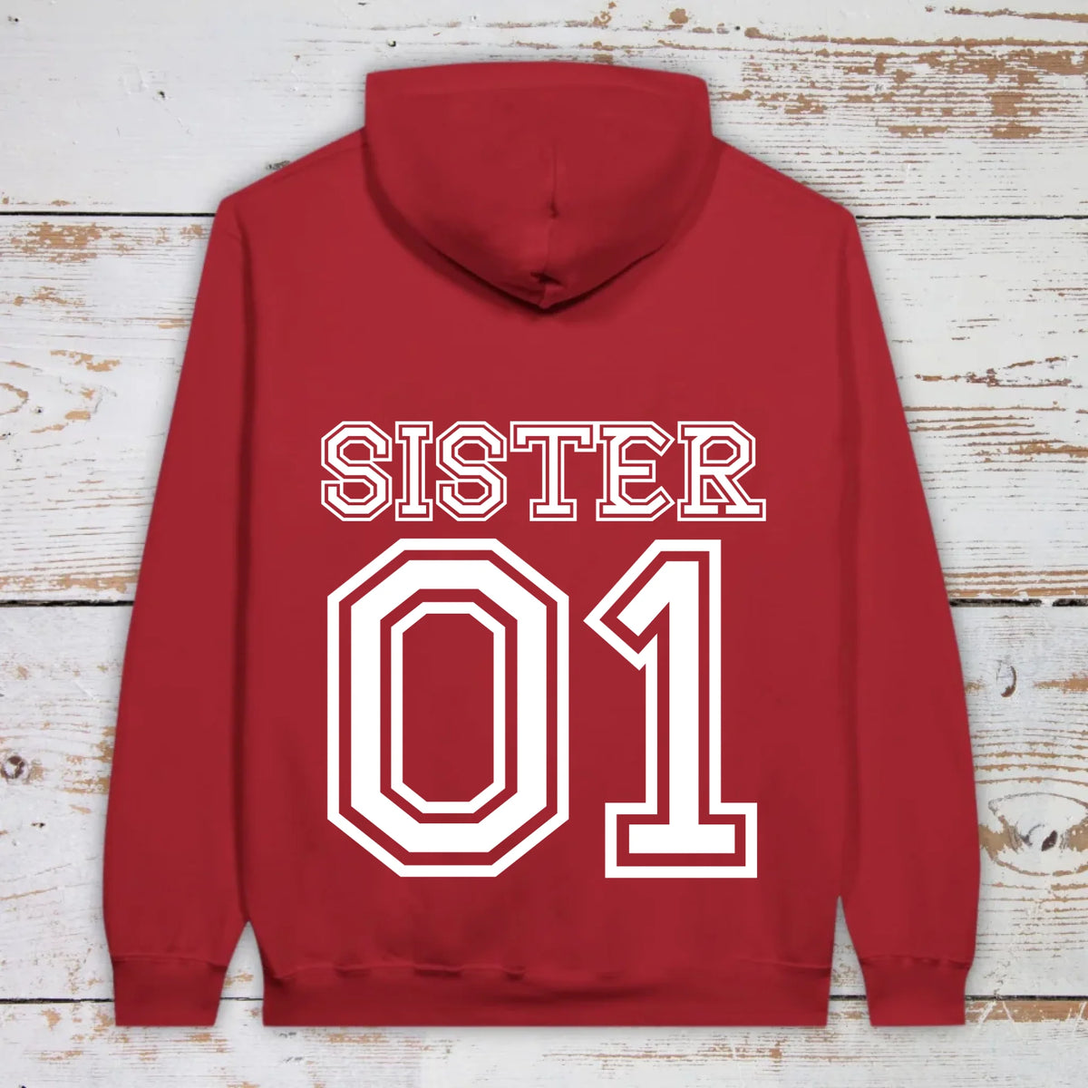 Team Sister mit Nummer - individueller Hoodie | Personalize Palace