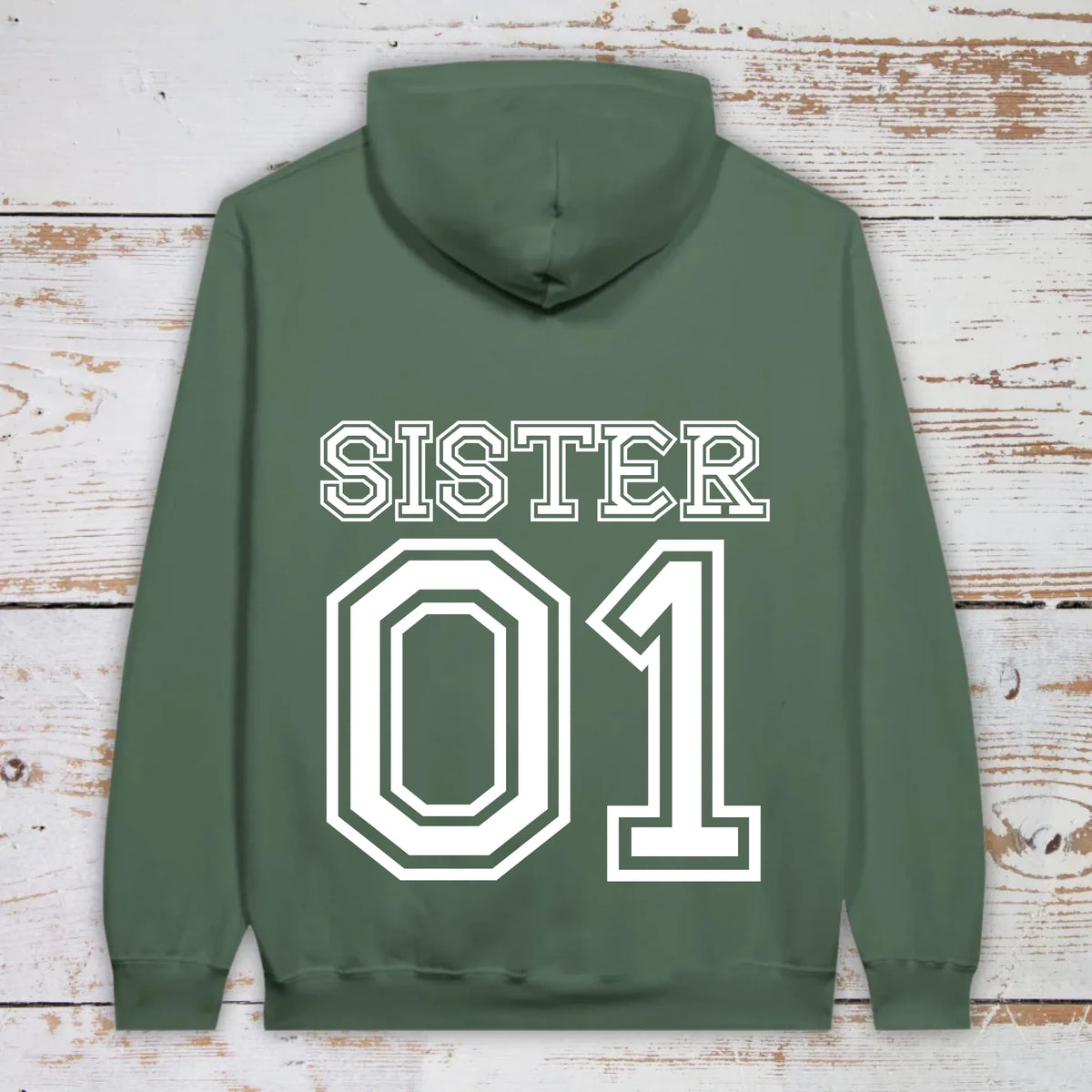 Team Sister mit Nummer - individueller Hoodie | Personalize Palace