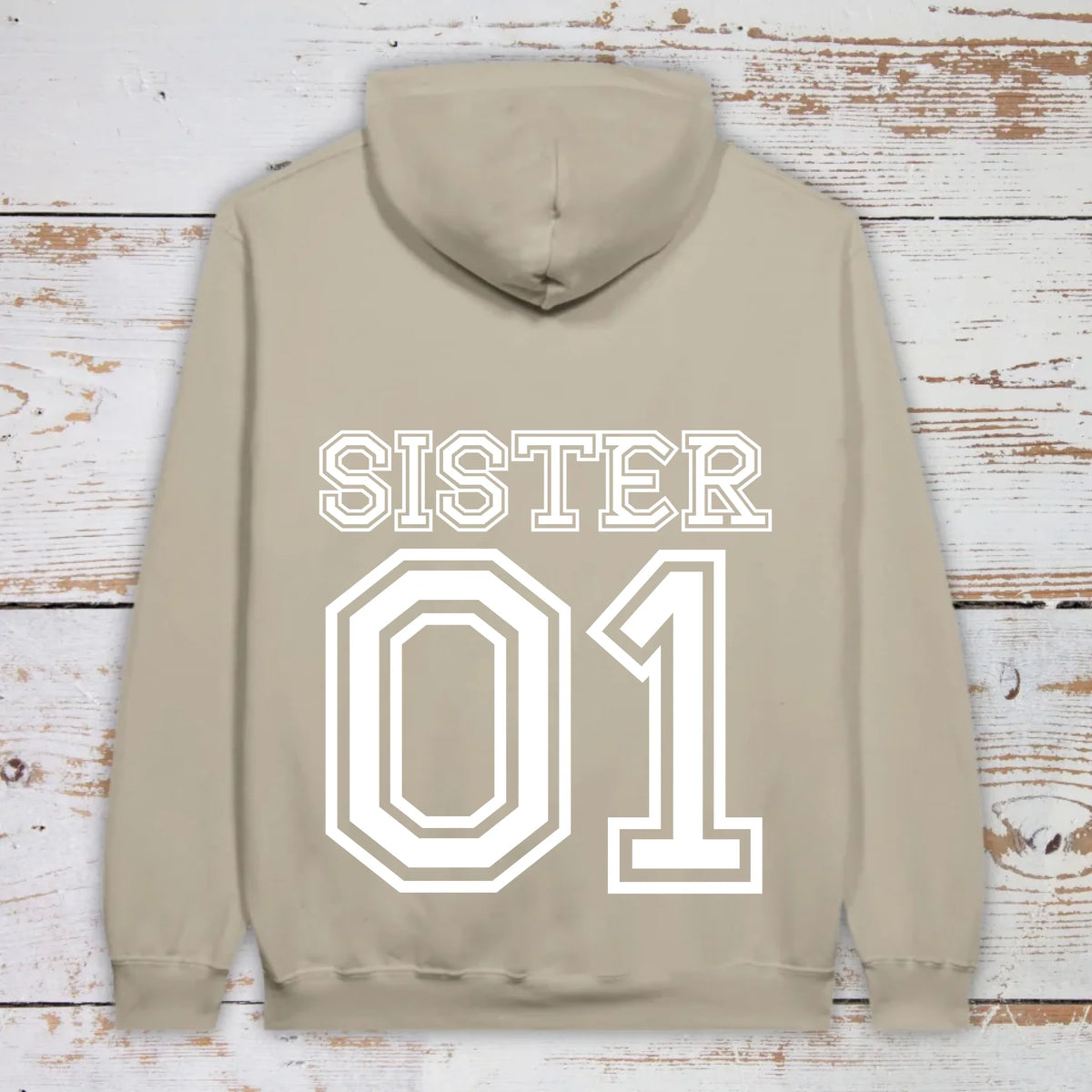 Team Sister mit Nummer - individueller Hoodie | Personalize Palace