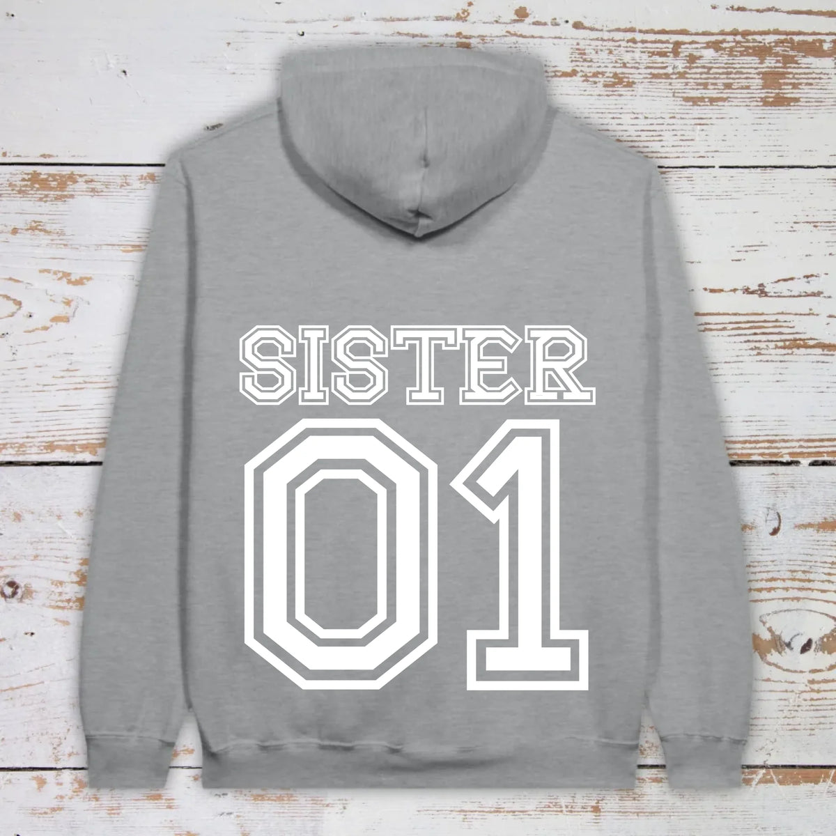 Team Sister mit Nummer - individueller Hoodie | Personalize Palace