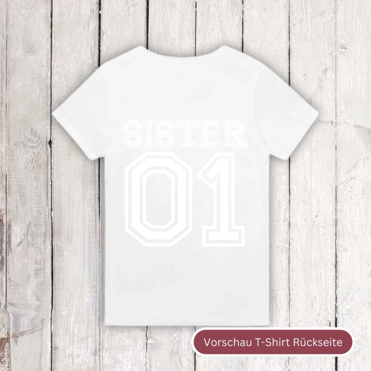 Team Sister mit Nummer - individuelle T-Shirt | Personalize Palace
