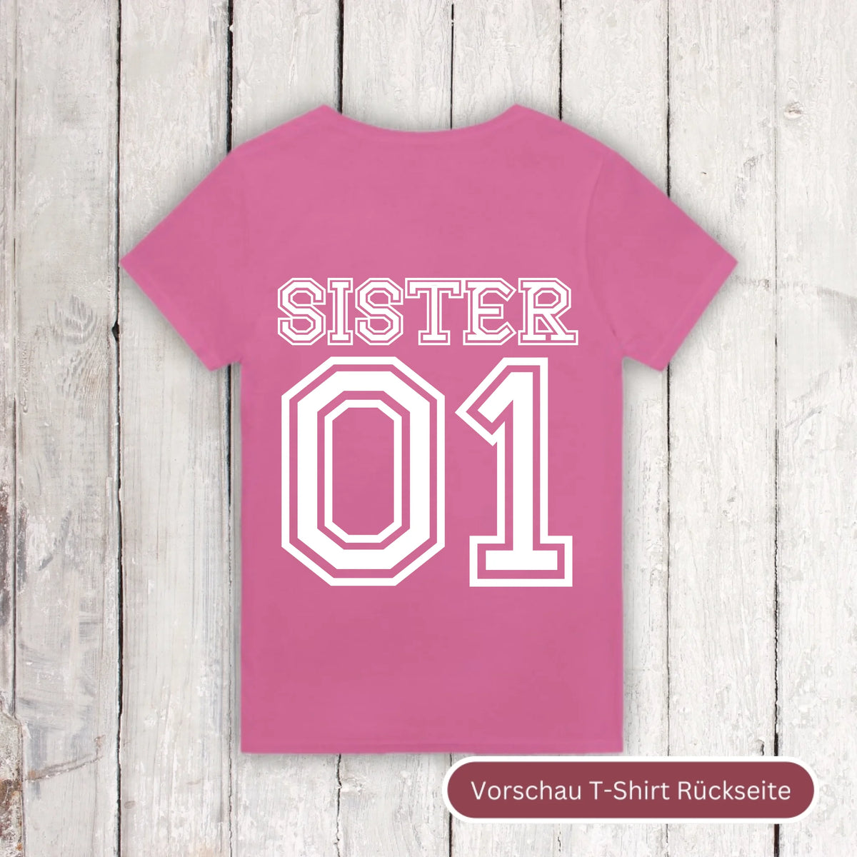Team Sister mit Nummer - individuelle T-Shirt | Personalize Palace