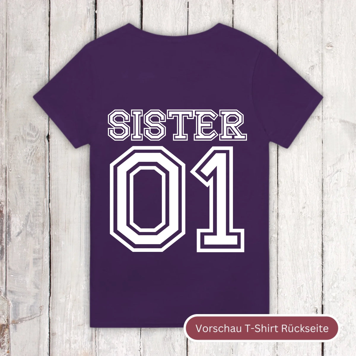 Team Sister mit Nummer - individuelle T-Shirt | Personalize Palace