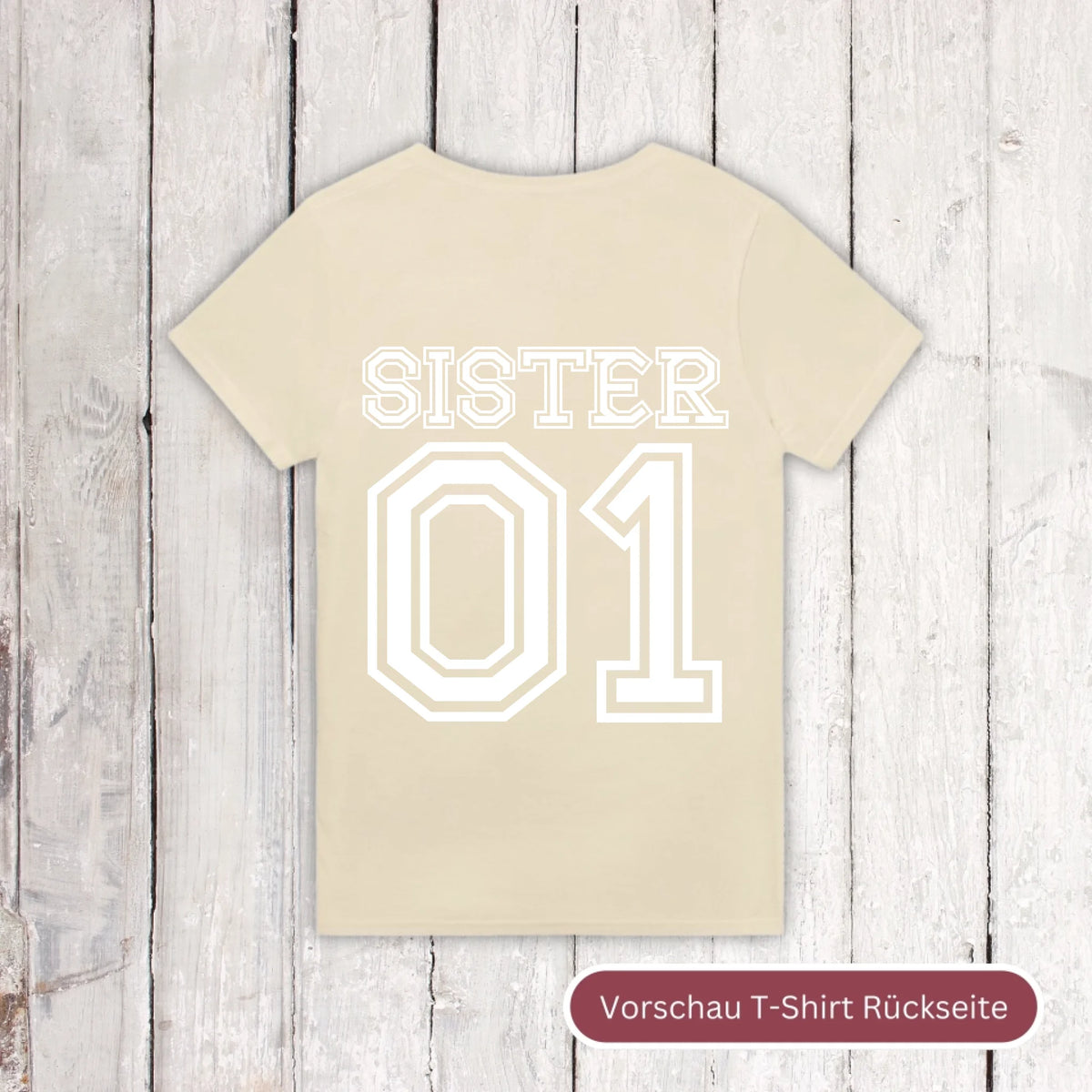 Team Sister mit Nummer - individuelle T-Shirt | Personalize Palace