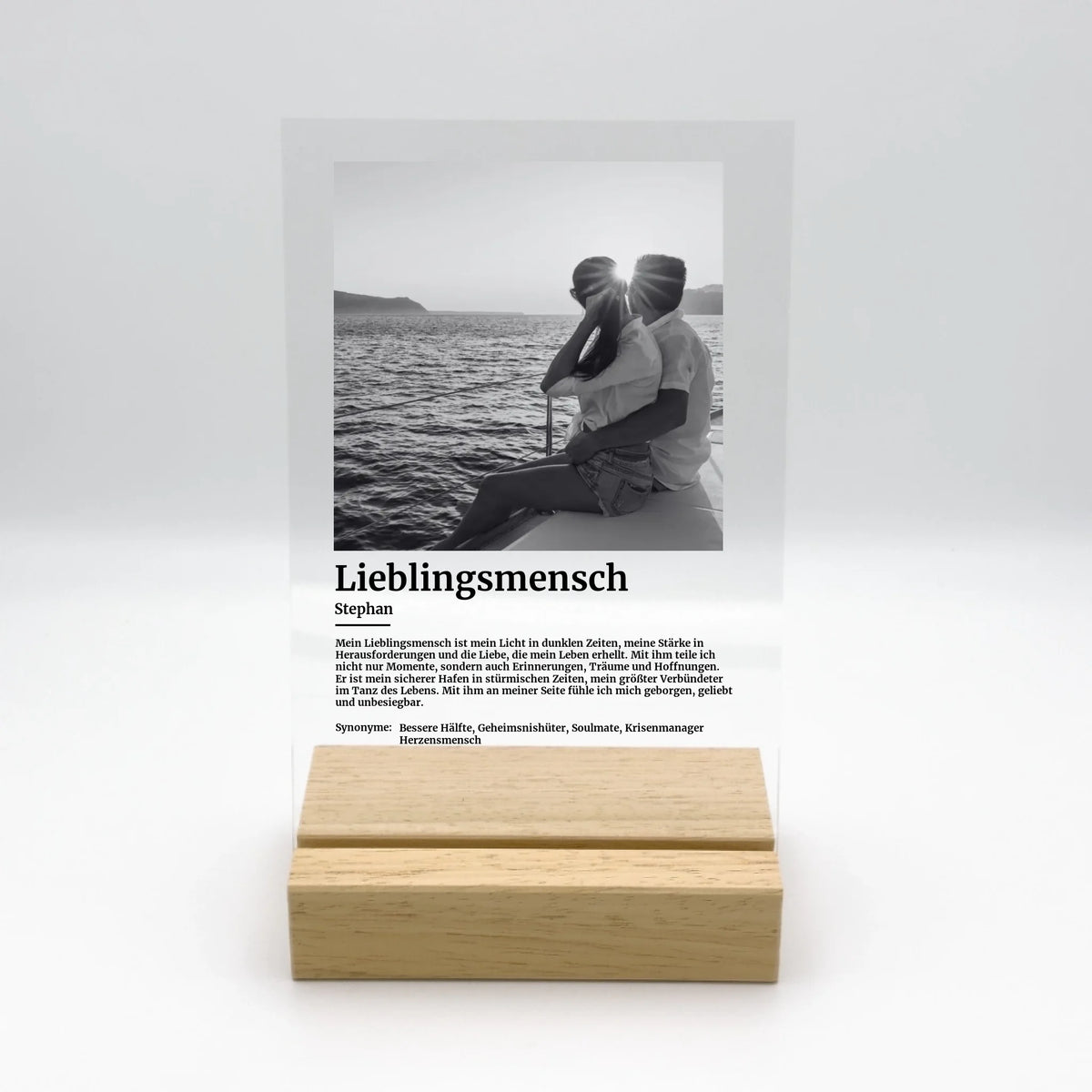 Personalisierte LED Bilder: Definition mit deinem Foto - Individuelles Acryl Glas mit Ständer | Personalize Palace