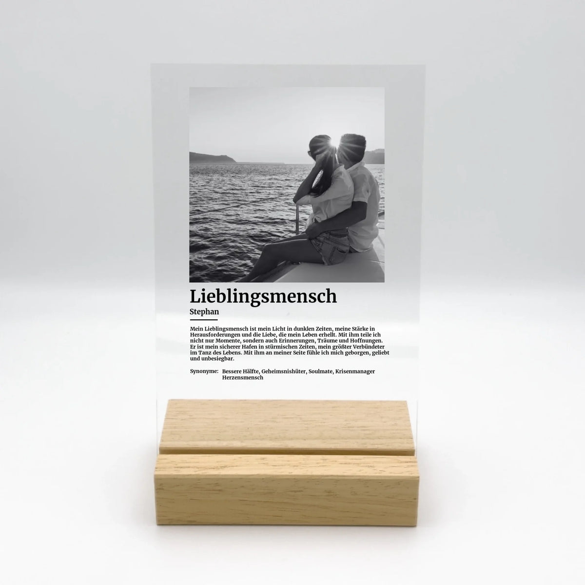 Personalisierte LED Bilder: Definition mit deinem Foto - Individuelles Acryl Glas mit Ständer | Personalize Palace