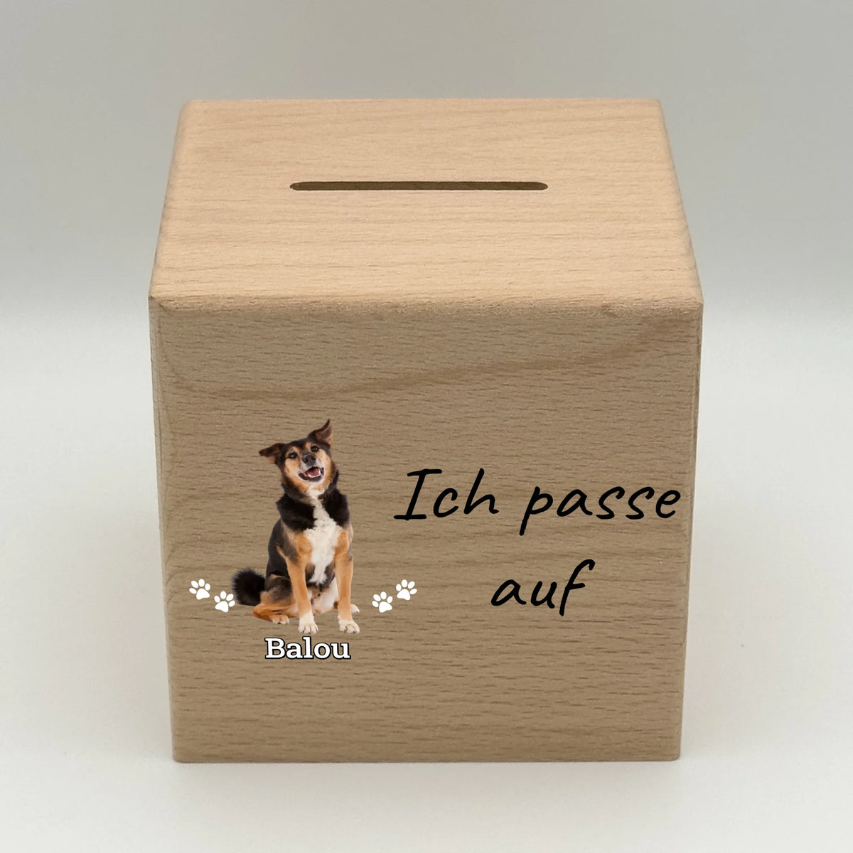 Personalisierte Spardose: "Ich passe auf" mit Foto - individuelle Spardose für Kinder | Personalize Palace