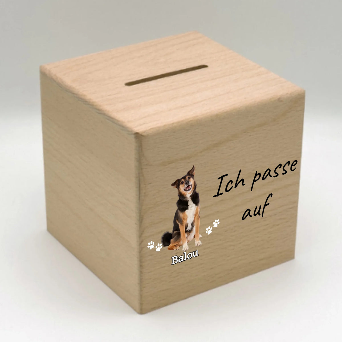 Personalisierte Spardose: "Ich passe auf" mit Foto - individuelle Spardose für Kinder | Personalize Palace