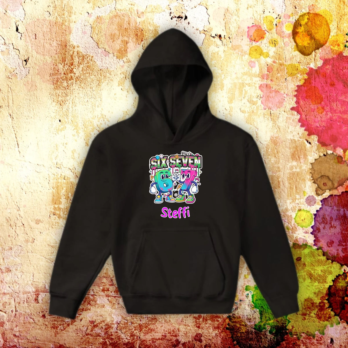 Six Seven (6 7) mit Name - individueller Kinder Hoodie | Personalize Palace