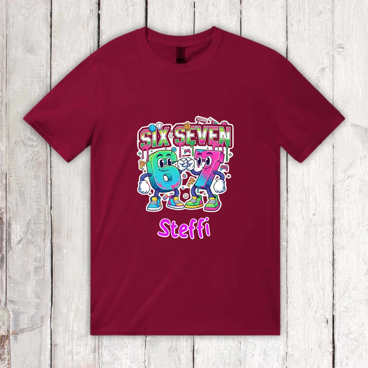 Six Seven (6 7) mit Name - individueller Kinder Hoodie
