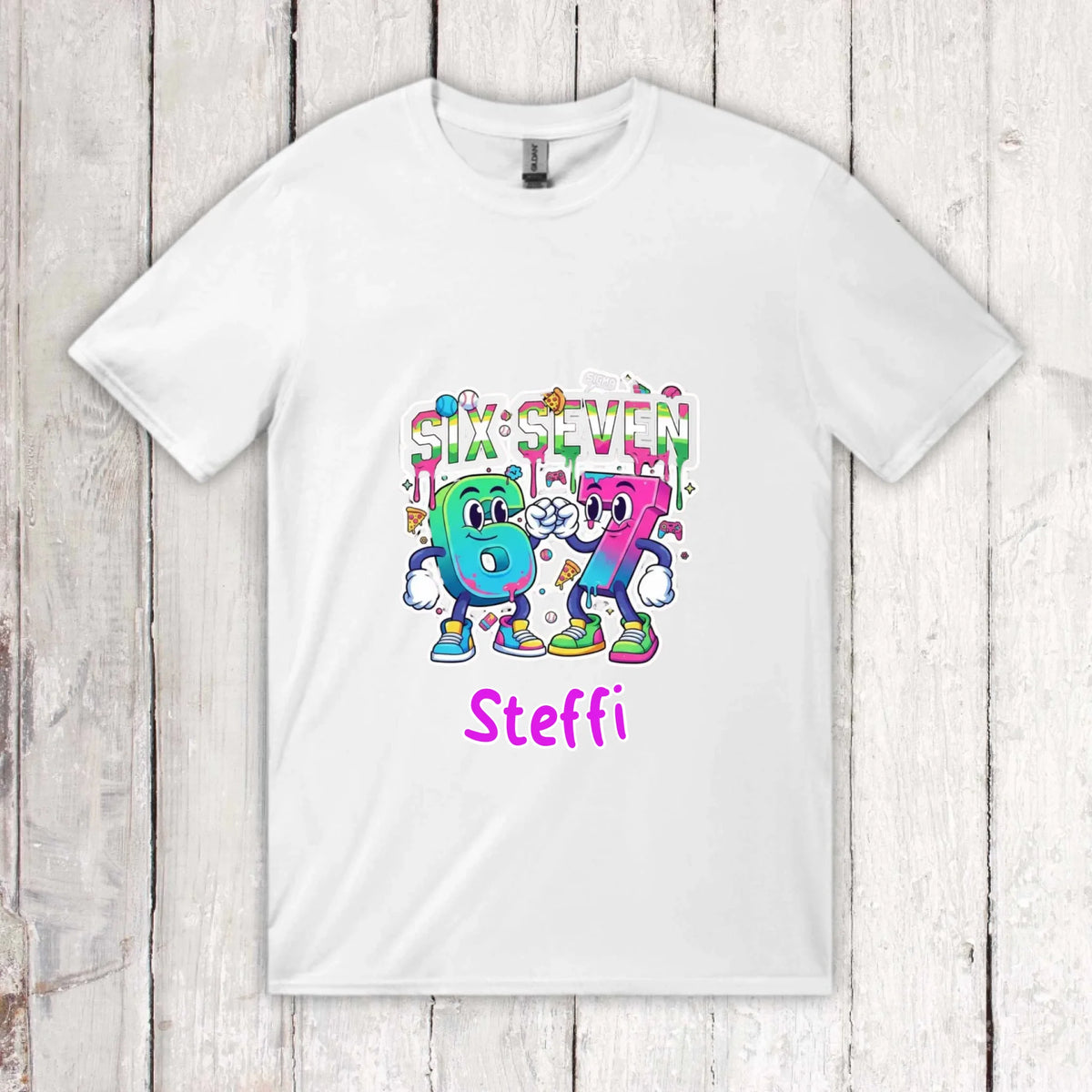 Six Seven (6 7) mit Name - individueller Kinder Hoodie