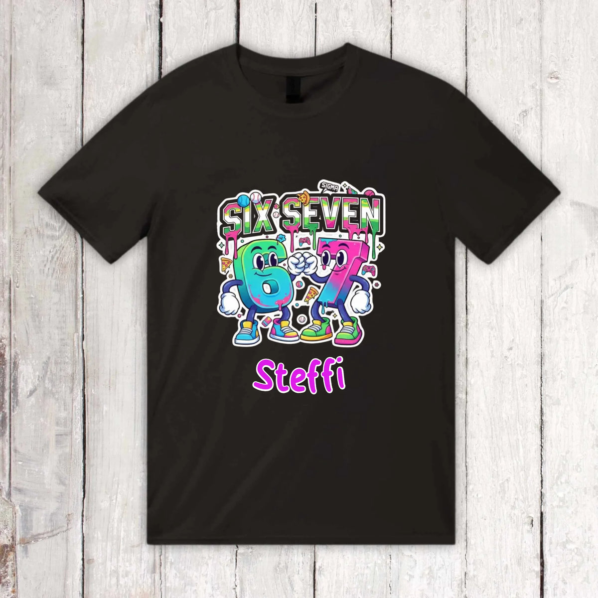 Six Seven (6 7) mit Name - individueller Kinder Hoodie