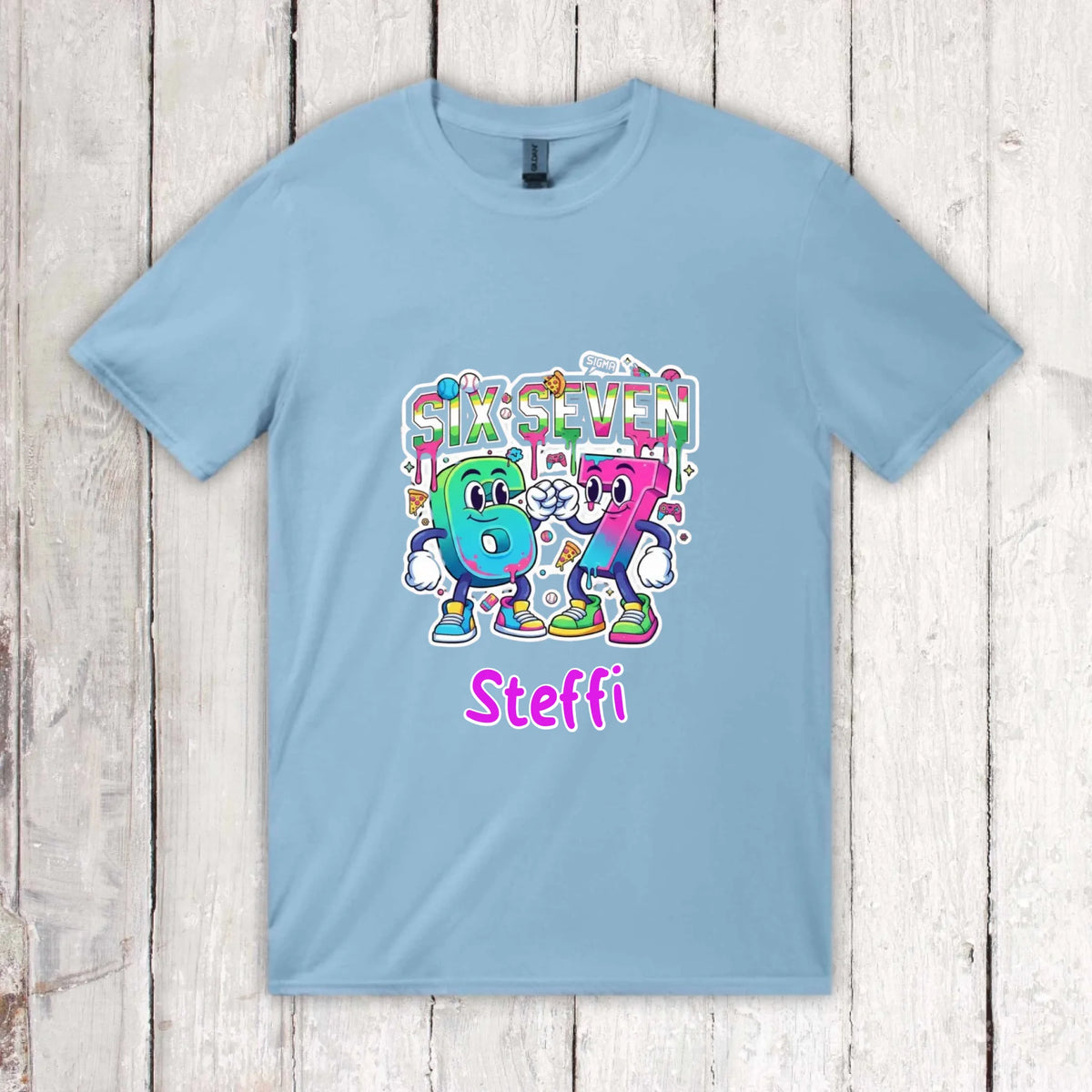 Six Seven (6 7) mit Name - individueller Kinder Hoodie