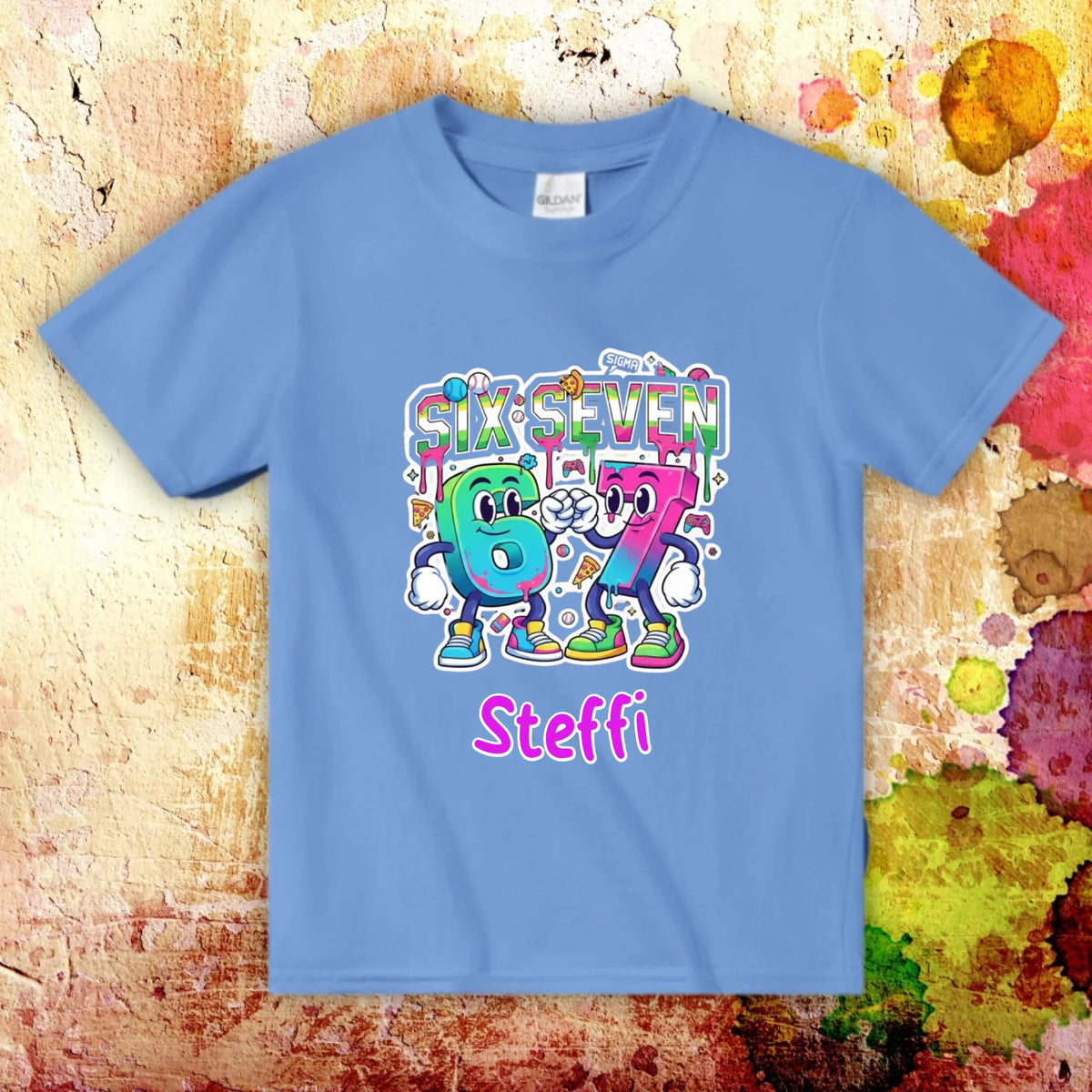 Six Seven (6 7) mit Name - individueller Kinder Hoodie | Personalize Palace