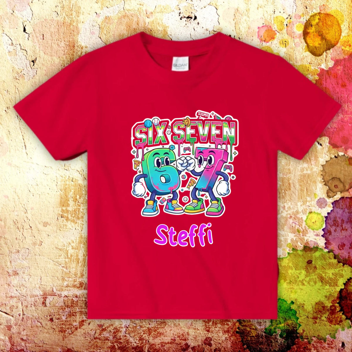 Six Seven (6 7) mit Name - individueller Kinder Hoodie